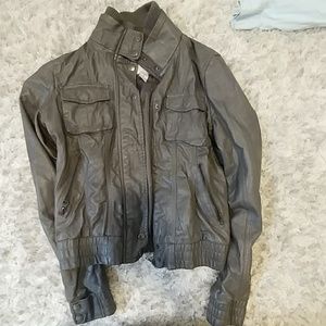 Taupe leather jacket